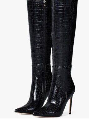Women's Knee High Long Boots, Stiletto Tall Pointed Toe Heeled Boot